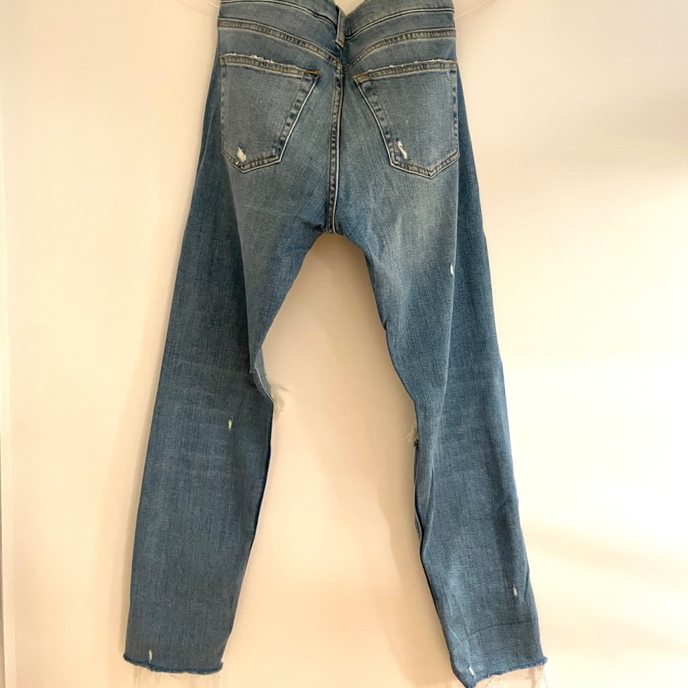Zara Pearl Destructed Straight Jeans - Picture 5 of 5